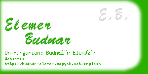 elemer budnar business card